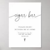 Elegante minimalistische gunst sigaar bar bruiloft poster (Voorkant)