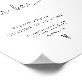 Elegante minimalistische gunst sigaar bar bruiloft poster (Hoek)