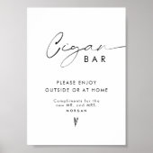 Elegante minimalistische gunst sigaar bar bruiloft poster (Voorkant)