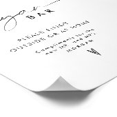 Elegante minimalistische gunst sigaar bar bruiloft poster (Hoek)