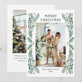 Elegante minimalistische hand getrokken kerst 2 fo feestdagenkaart