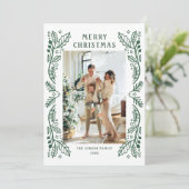 Elegante minimalistische hand getrokken kerst 2 fo feestdagenkaart (Staand voorkant)