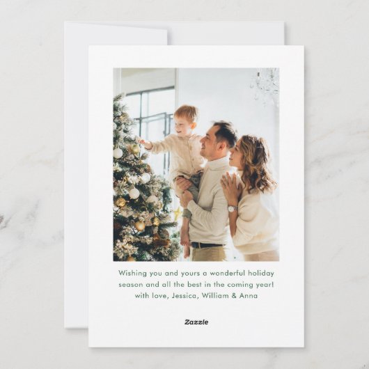 Elegante minimalistische hand getrokken kerst 2 fo feestdagenkaart (Achterkant)