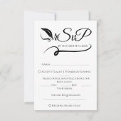 Elegante minimalistische handgeschreven bruiloft R RSVP Kaartje (Voorkant)