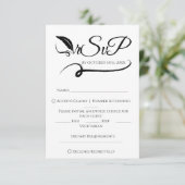 Elegante minimalistische handgeschreven bruiloft R RSVP Kaartje (Staand voorkant)