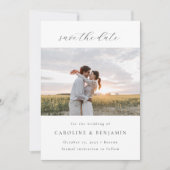 Elegante minimalistische handgeschreven script bre save the date (Voorkant)