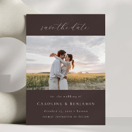 Elegante Minimalistische Handgeschreven Script Bru Save The Date
