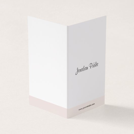 Elegante minimalistische handgeschreven script pro visitekaartje (Buitenkant)