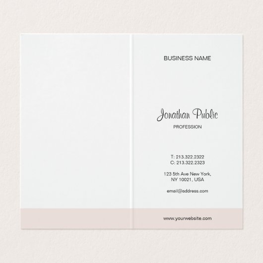 Elegante minimalistische handgeschreven script pro visitekaartje (Binnenkant ongevouwen)