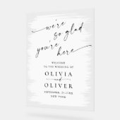 Elegante Minimalistische Handgeschreven WELKOM Bru Acryl Bord (Hoek)