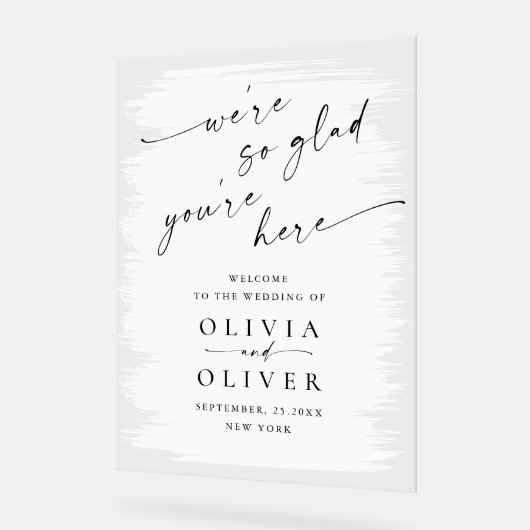 Elegante Minimalistische Handgeschreven WELKOM Bru Acryl Bord (Hoek)