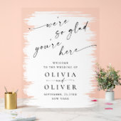 Elegante Minimalistische Handgeschreven WELKOM Bru Acryl Bord (Huwelijk)