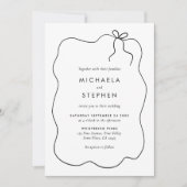 Elegante minimalistische handgetekende bruiloft kaart (Voorkant)