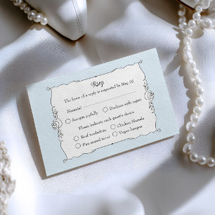 Elegante Minimalistische Handgetekende Roos Frame RSVP Kaartje