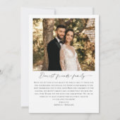 Elegante minimalistische handschrift bruiloft 2 fo bedankkaart (Achterkant)