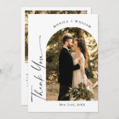 Elegante minimalistische handschrift bruiloft 2 fo bedankkaart (Voorkant / Achterkant)