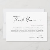 Elegante minimalistische handschrift bruiloft één  bedankkaart (Voorkant)