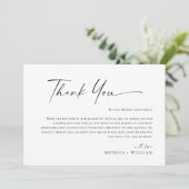 Elegante minimalistische handschrift bruiloft één  bedankkaart (Staand voorkant)