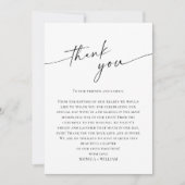 Elegante minimalistische handschrift bruiloft één  bedankkaart (Voorkant)