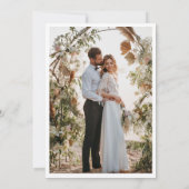 Elegante minimalistische handschrift bruiloft één  bedankkaart (Achterkant)