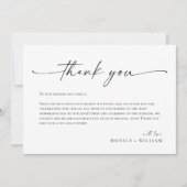 Elegante minimalistische handschrift bruiloft één bedankkaart (Voorkant)