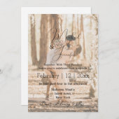 Elegante minimalistische handschrift bruiloft foto kaart (Voorkant / Achterkant)