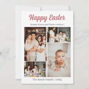 Elegante minimalistische Happy Easter 4 familiefot Feestdagenkaart