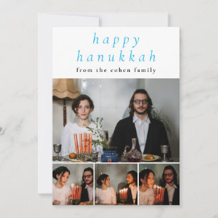 Elegante minimalistische Happy Hanukkah familie 4  Feestdagenkaart