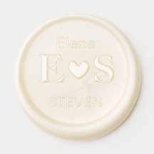 Elegante minimalistische hart monogram bruiloft