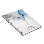 Elegante minimalistische hedendaagse blauwe agaat notitieboek (Rechterzijde)