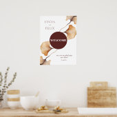 Elegante minimalistische herfst bruiloft welkom poster (Keuken)