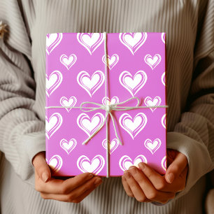 Elegante Minimalistische Holle Harten Orchidee R Cadeaupapier