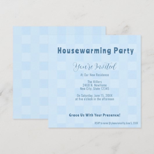 Elegante minimalistische housewarming party uitnod aankondiging (Voorkant / Achterkant)