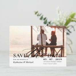 Elegante Minimalistische Huwelijks-QR-code met één Save The Date