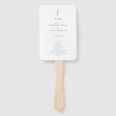 Elegante minimalistische huwelijksceremonie handwaaier (Voorkant)