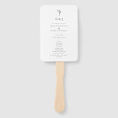 Elegante minimalistische huwelijksceremonie monogr handwaaier (Voorkant)