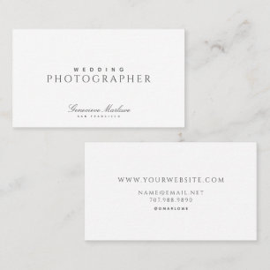 Elegante Minimalistische Huwelijksfotograaf Visitekaartje