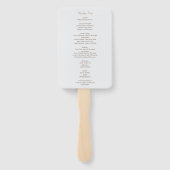 Elegante minimalistische huwelijksprogramma met st handwaaier (Achterkant)