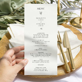 Elegante minimalistische huwelijksreceptie menu