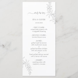 Elegante minimalistische huwelijkstafel Menu Kaart