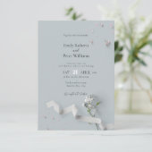 Elegante minimalistische huwelijksuitnodiging kaart (Staand voorkant)