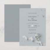 Elegante minimalistische huwelijksuitnodiging kaart (Voorkant / Achterkant)