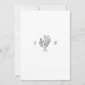 Elegante minimalistische huwelijksuitnodiging kaart (Achterkant)