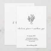 Elegante minimalistische huwelijksuitnodiging kaart (Voorkant / Achterkant)