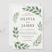 Elegante minimalistische huwelijksuitnodiging met  kaart (Voorkant)