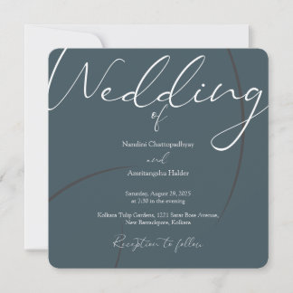 Elegante Minimalistische Huwelijksuitnodiging Sjab Bedankkaart