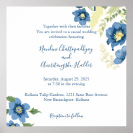 Elegante Minimalistische Huwelijksuitnodiging Sjab Poster