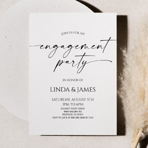 Elegante minimalistische huwelijksverlovingsfeest kaart