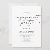 Elegante minimalistische huwelijksverlovingsfeest kaart (Voorkant)