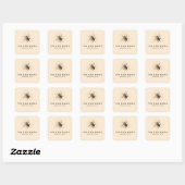 Elegante & Minimalistische Imker Vierkante Sticker (Vel)